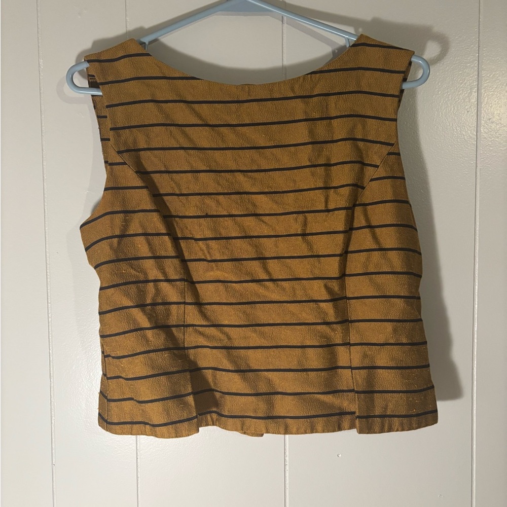 Striped Tan Sleeveless Top